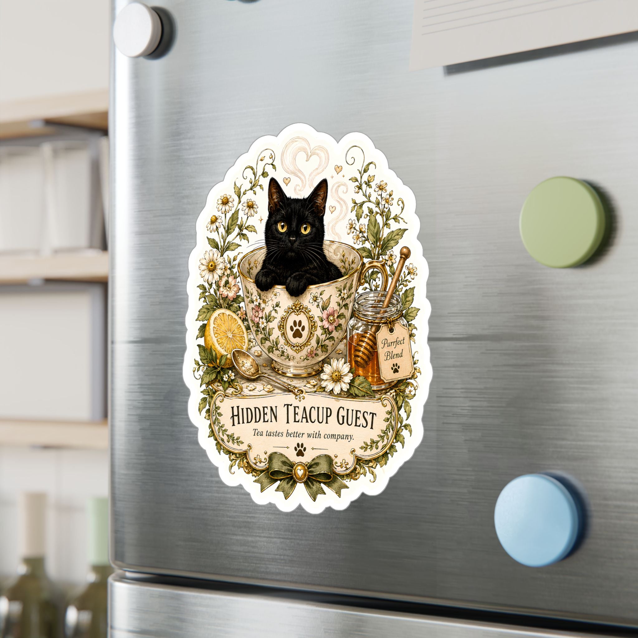 THE HIDDEN TEACUP GUEST | Kiss-Cut Vinyl Decals Sticker
