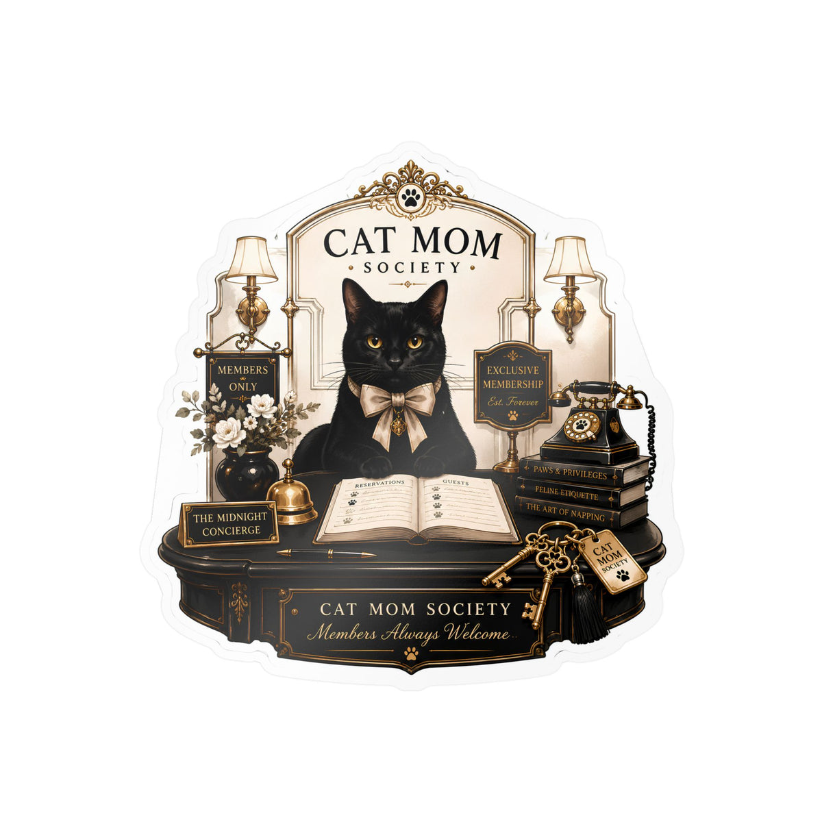 The Midnight Concierge | Cat Mom Collection Sticker