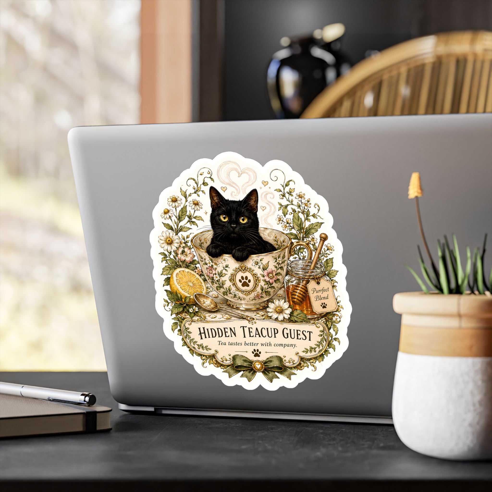 THE HIDDEN TEACUP GUEST | Kiss-Cut Vinyl Decals Sticker
