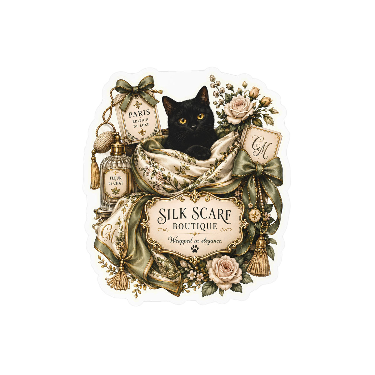 The Silk Scarf Boutique | Cat Mom Collection Sticker