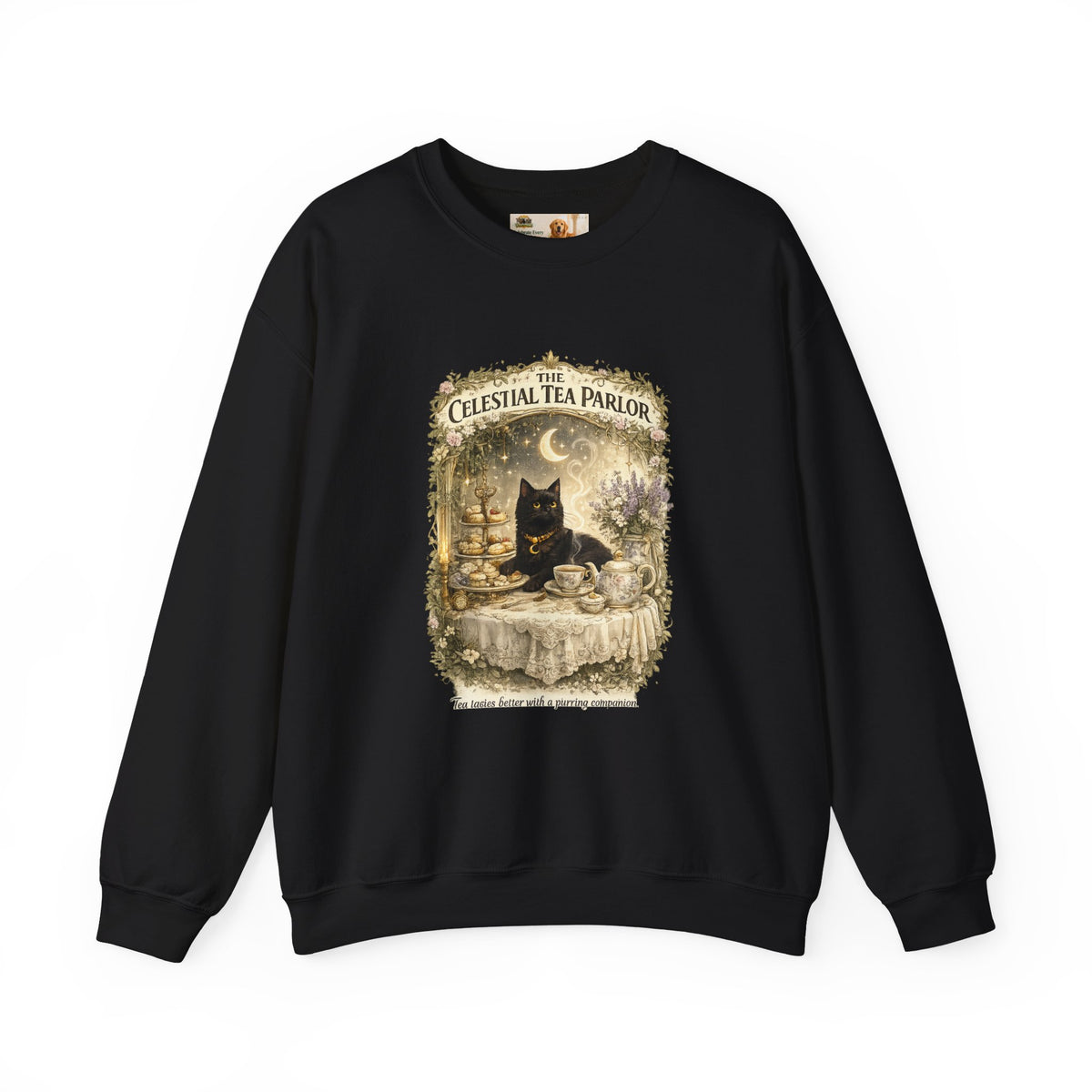 The Celestial Tea Parlor Black Cat Sweatshirt | Cat Mom Collection