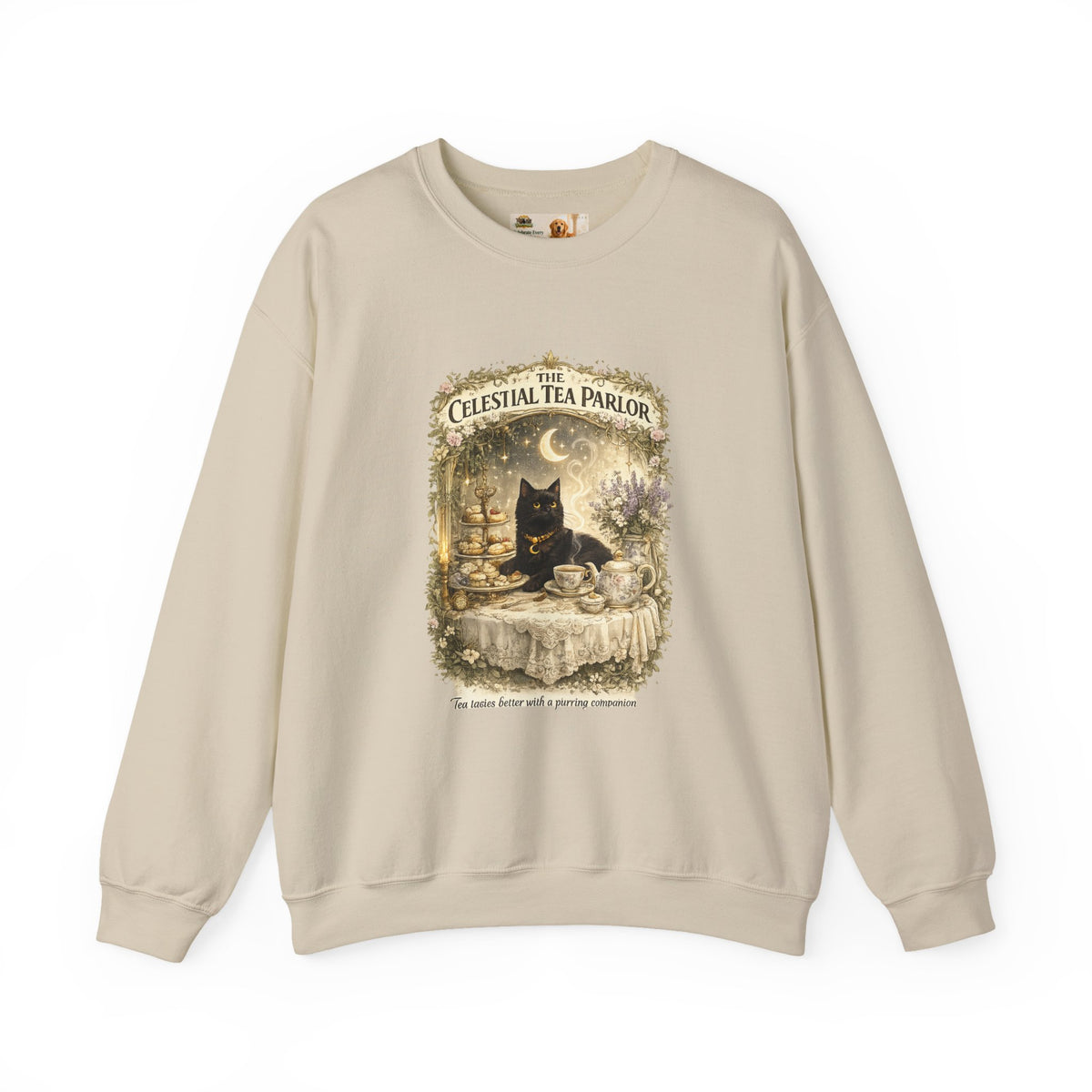 The Celestial Tea Parlor Black Cat Sweatshirt | Cat Mom Collection