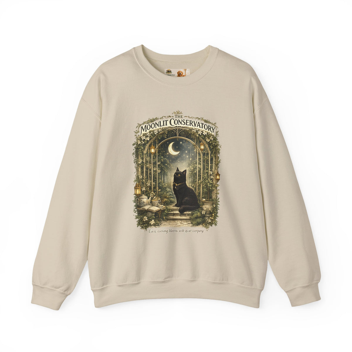 The Moonlit Conservatory Black Cat Sweatshirt | Cat Mom Collection