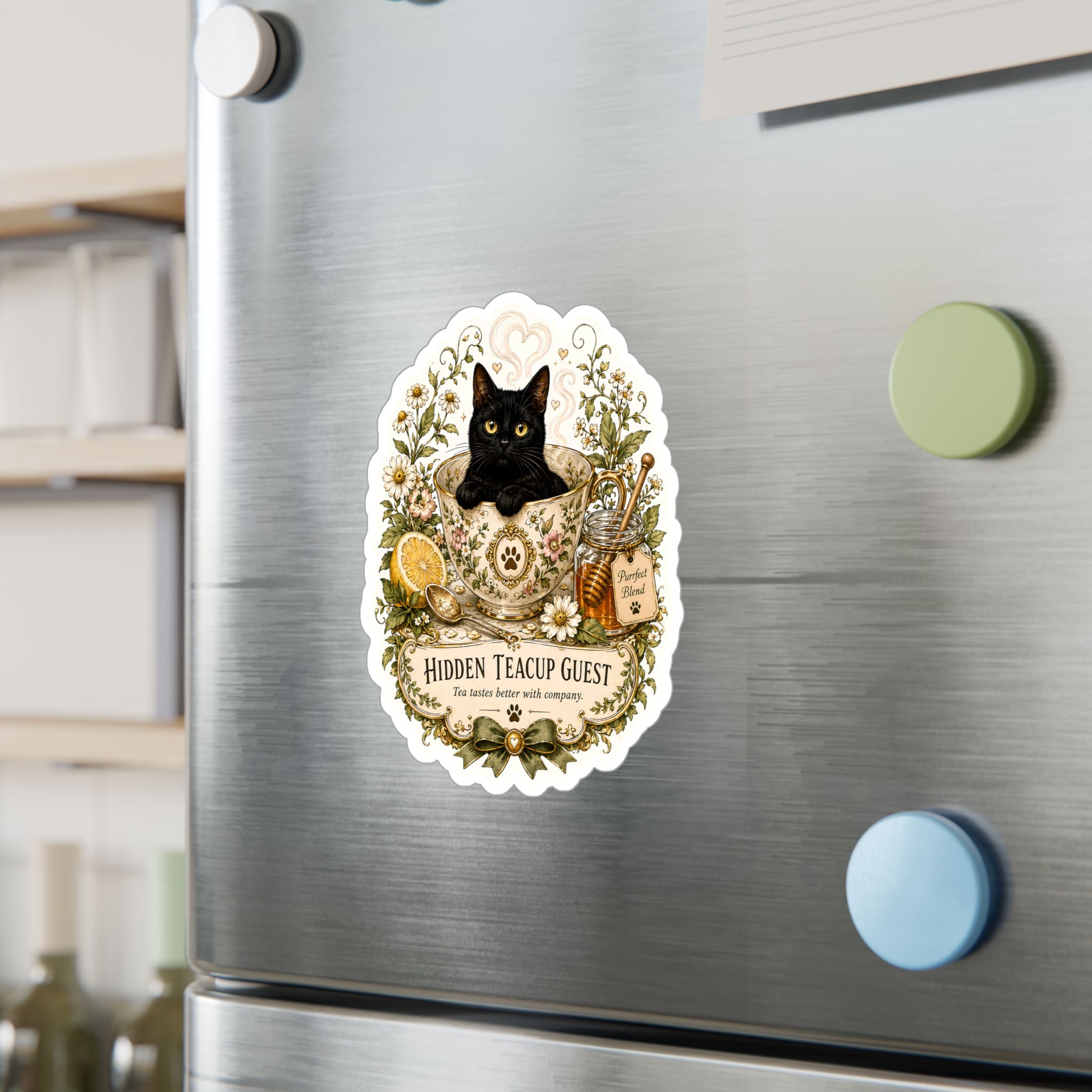 THE HIDDEN TEACUP GUEST | Kiss-Cut Vinyl Decals Sticker