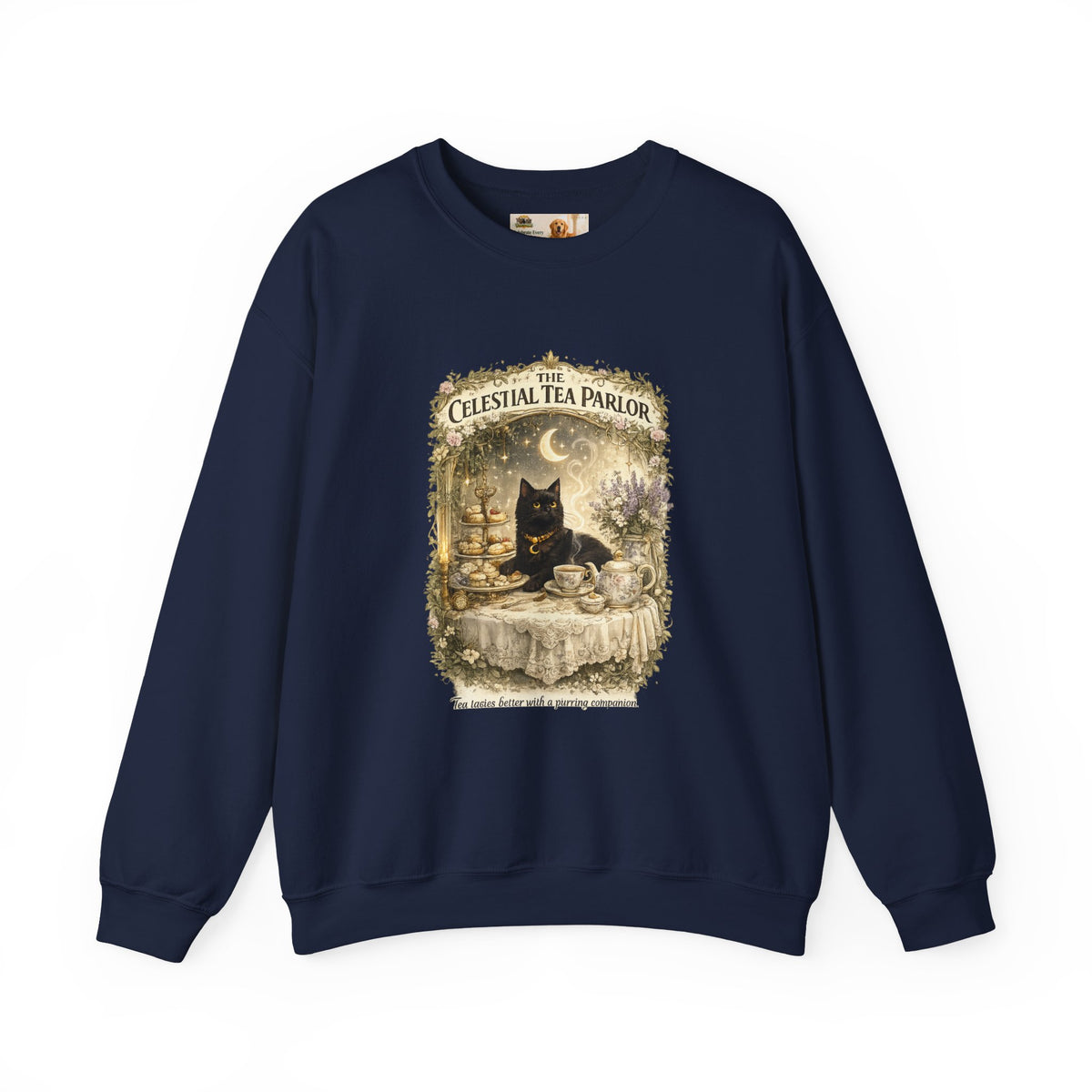 The Celestial Tea Parlor Black Cat Sweatshirt | Cat Mom Collection