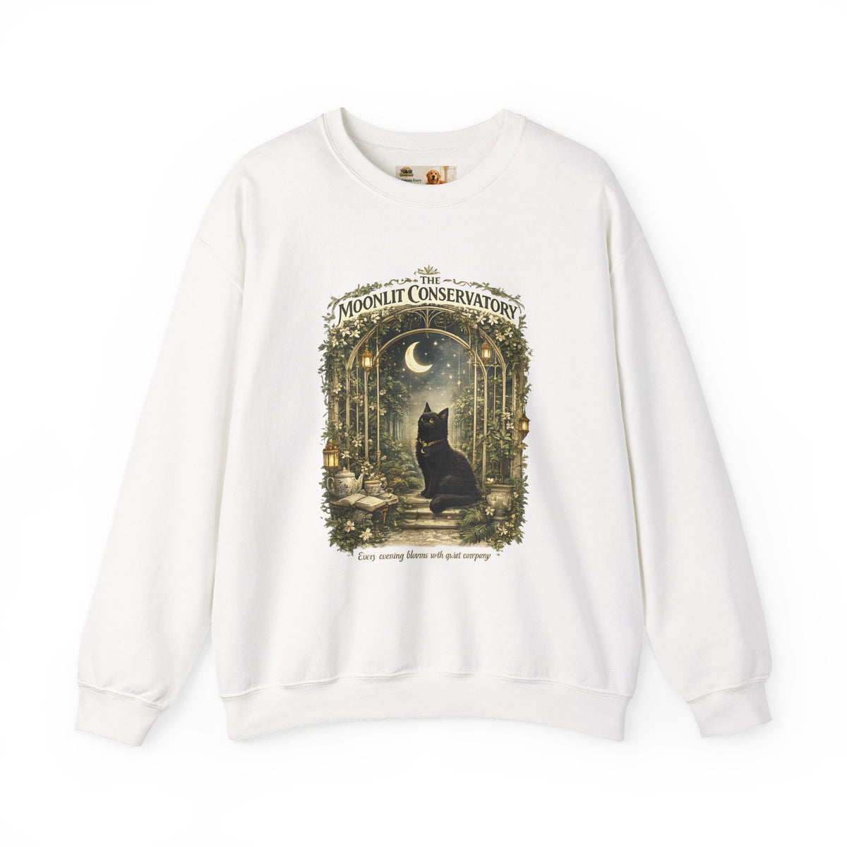 The Moonlit Conservatory Black Cat Sweatshirt | Cat Mom Collection