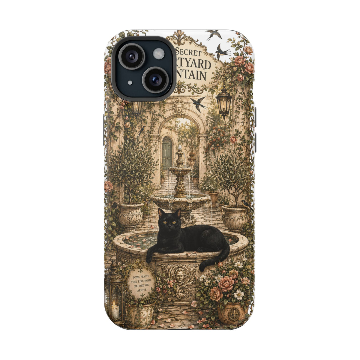 The Secret Courtyard Fountain | Cat Mom Collection Phone case