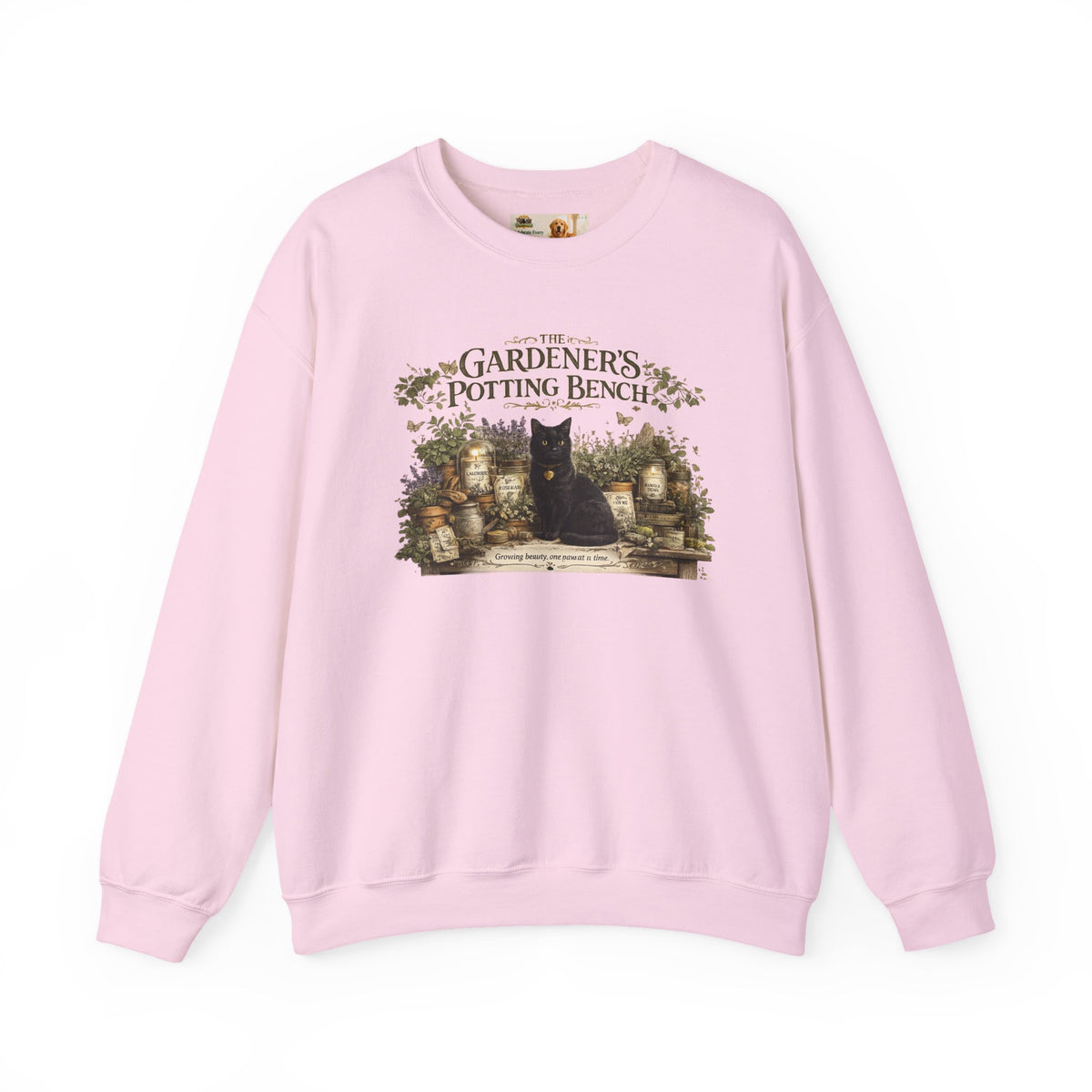 The Gardener's Potting Bench Black Cat Sweatshirt | Cat Mom Collection