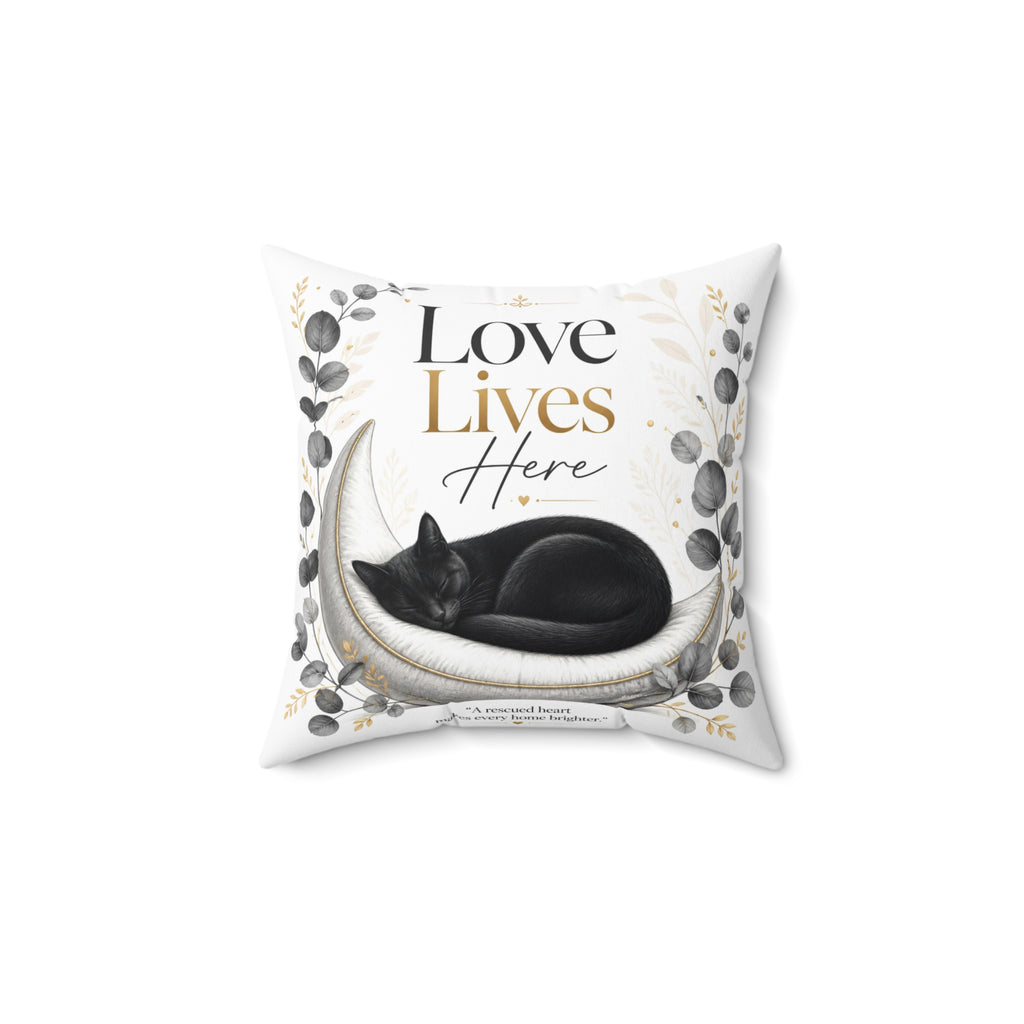 LOVE LIVES HERE | Spun Polyester Square Pillow