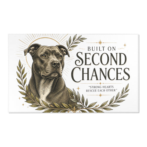 Built On Second Chances Pitbull Area Rug – Rescue Collection