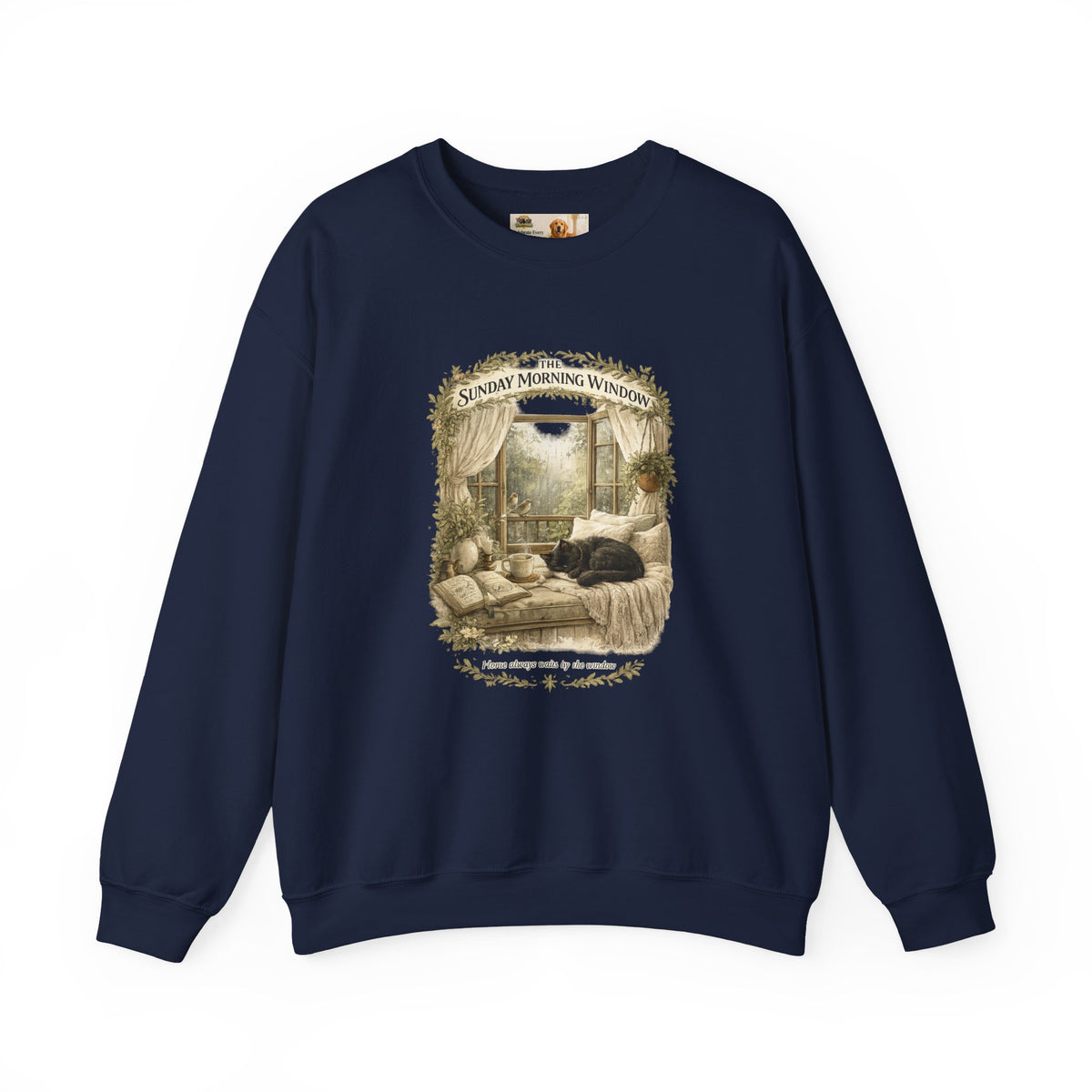 The Sunday Morning Window Black Cat Sweatshirt |Cat Mom Collection