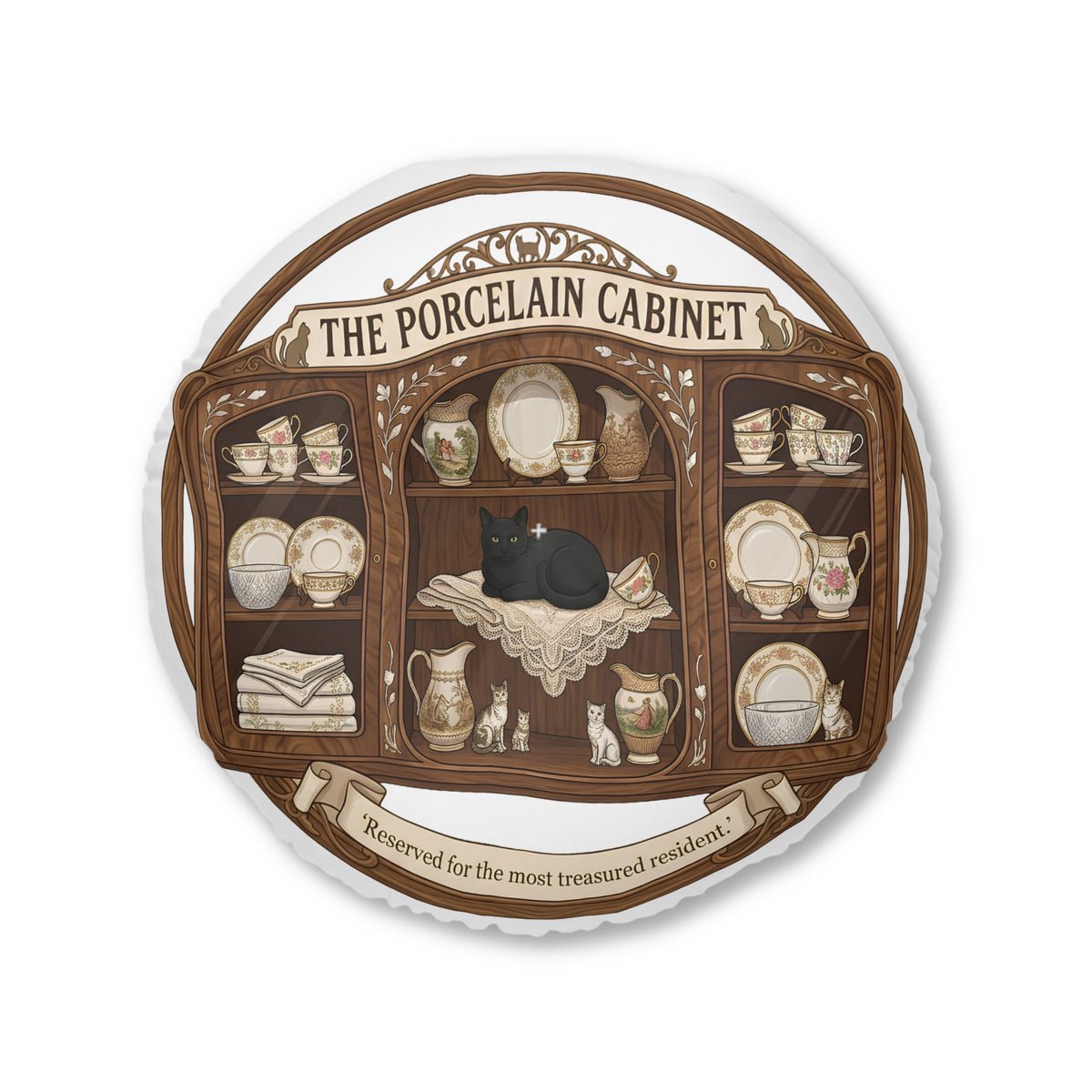 The Porcelain Cabinet | Cat Mom Collection Pillow