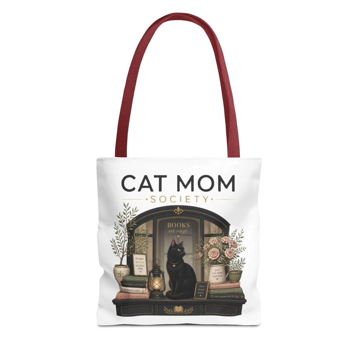 The Sunlit Bookshop Window | Cat Mom Collection Totebag