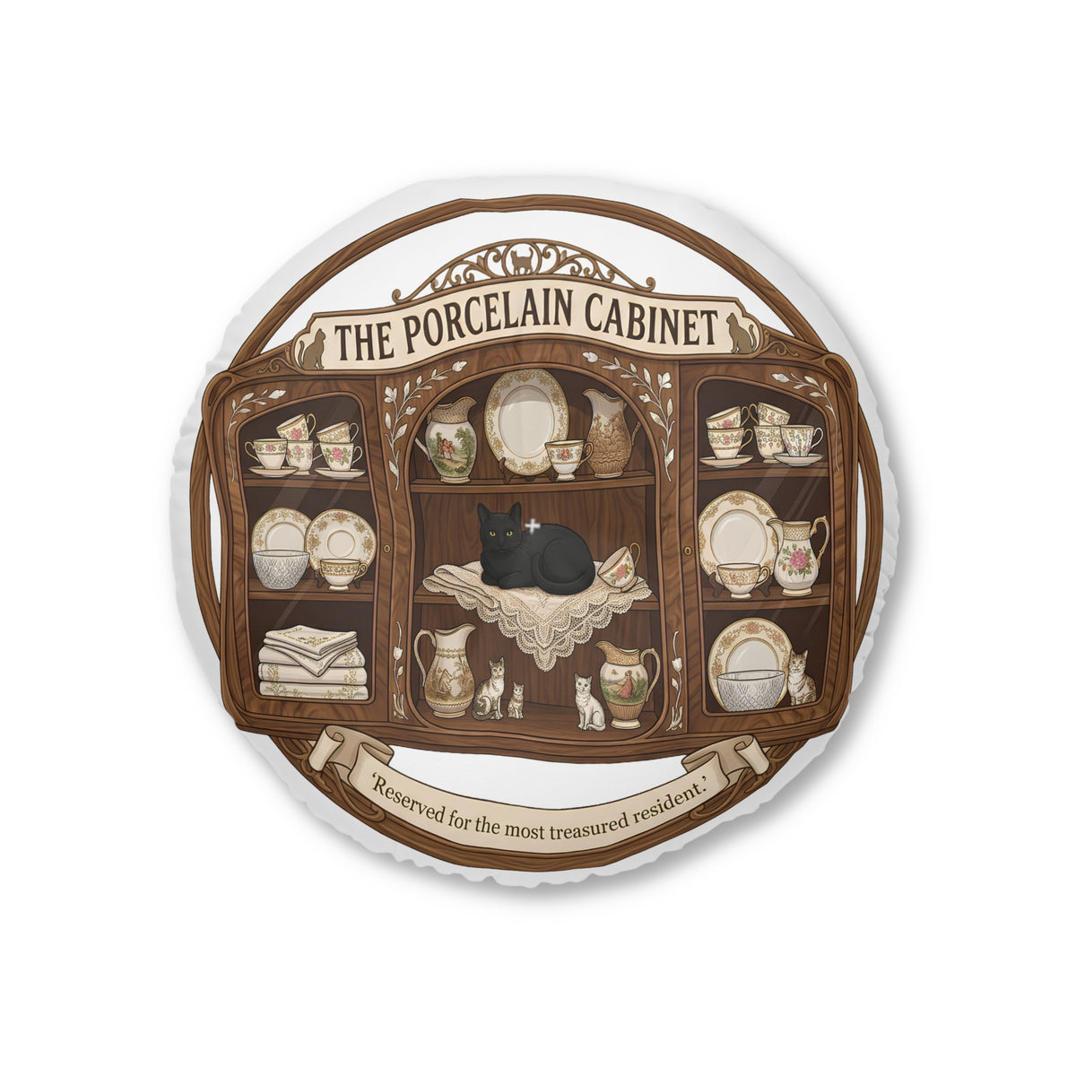 The Porcelain Cabinet | Cat Mom Collection Pillow