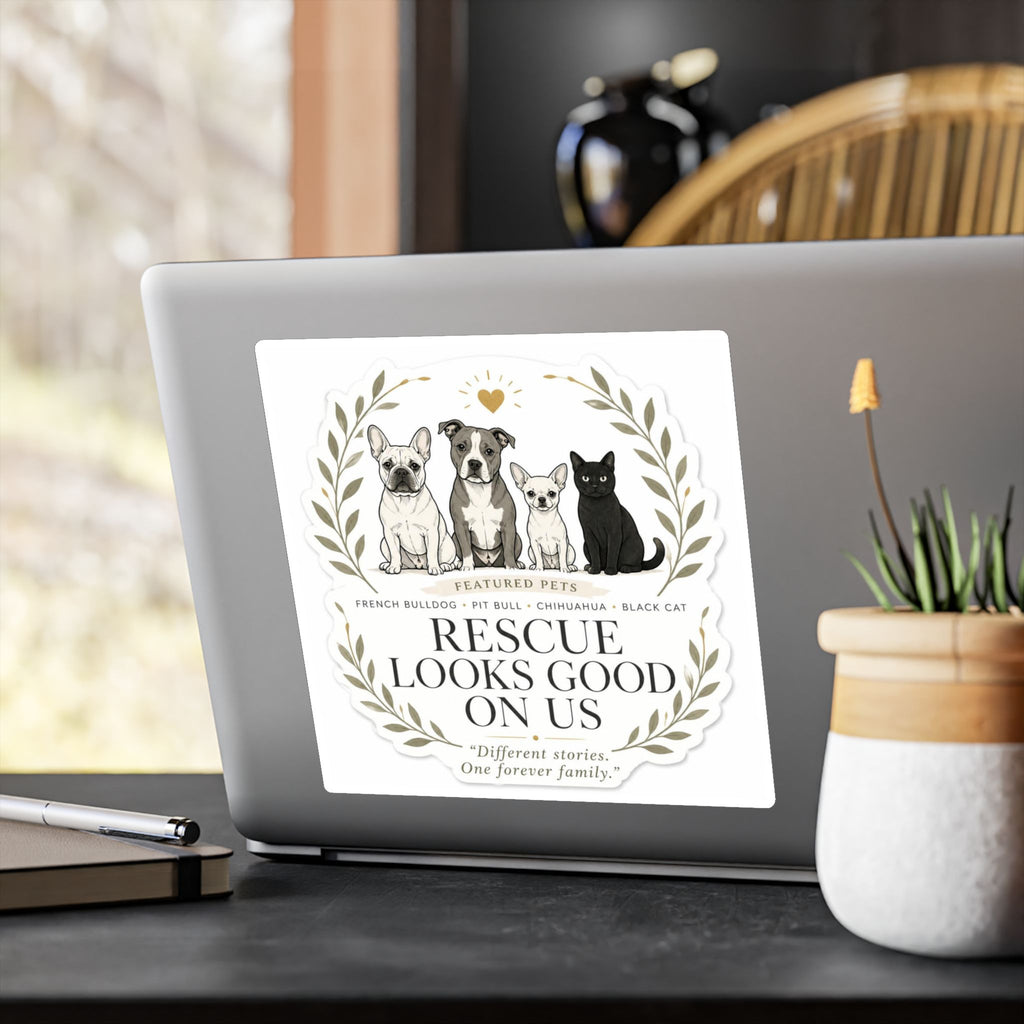 RESCUE LOOKS GOOD ON US | Kiss-Cut Vinyl Decals Sticker