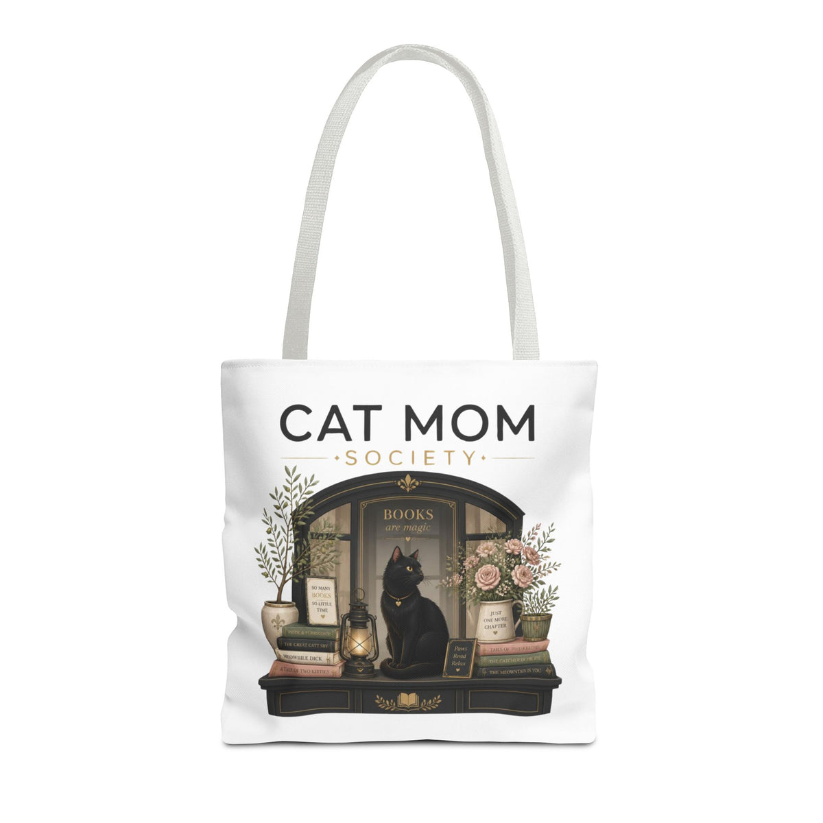The Sunlit Bookshop Window | Cat Mom Collection Totebag