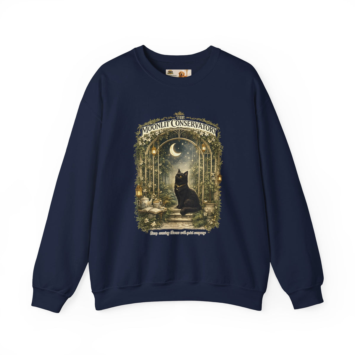The Moonlit Conservatory Black Cat Sweatshirt | Cat Mom Collection