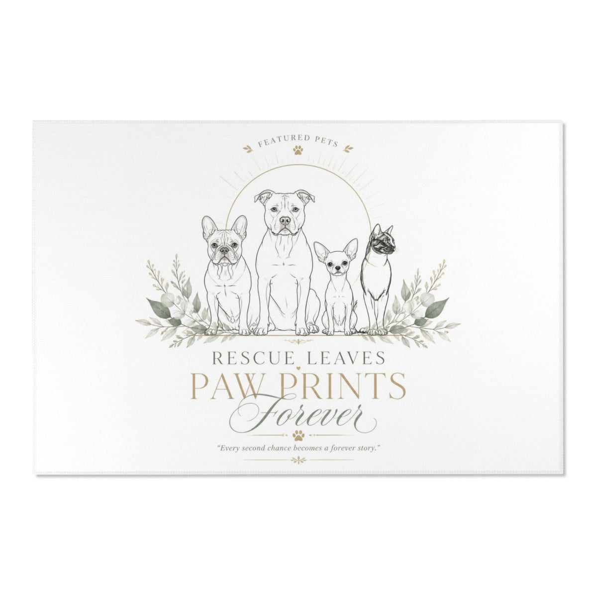 Rescue Leaves Pawprint Forever| Rescue Collection Area Rugs