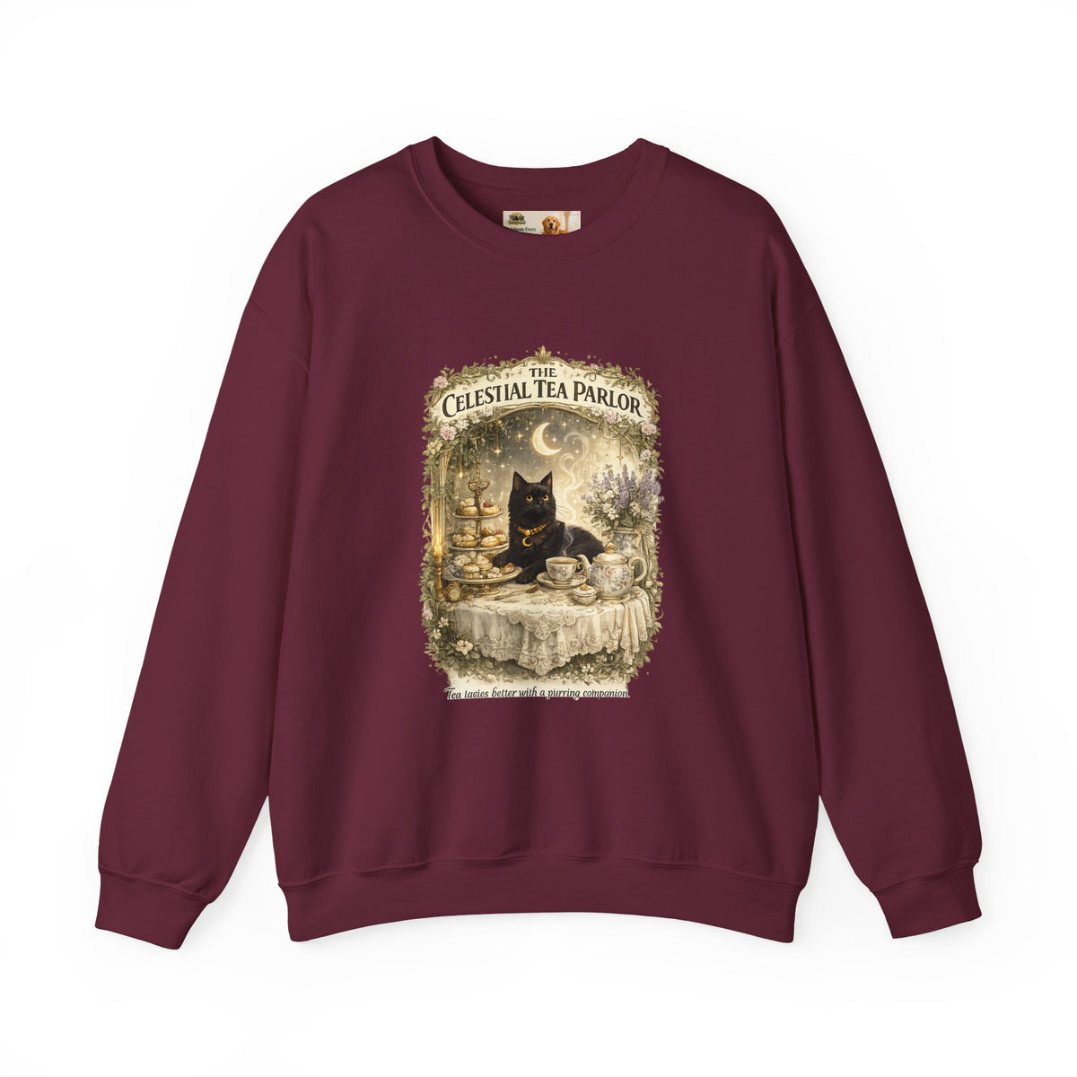 The Celestial Tea Parlor Black Cat Sweatshirt | Cat Mom Collection