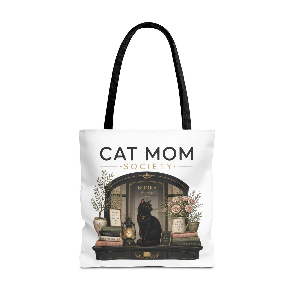 The Sunlit Bookshop Window | Cat Mom Collection Totebag