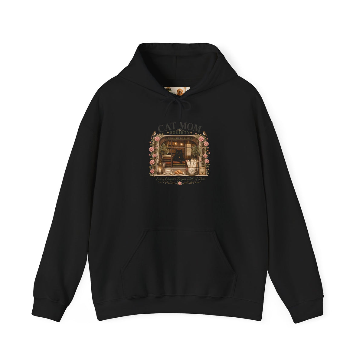 The Parisian Bookshop Window | Cat Mom Collection Hoodie