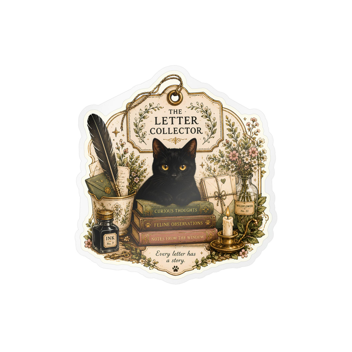 The Letter Collector | Cat Mom Collection Sticker
