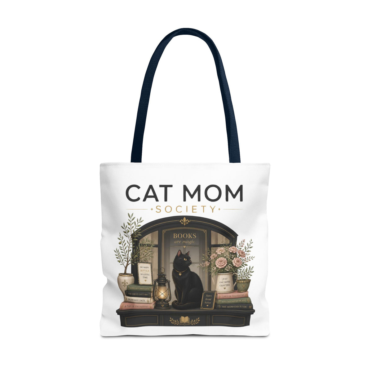 The Sunlit Bookshop Window | Cat Mom Collection Totebag