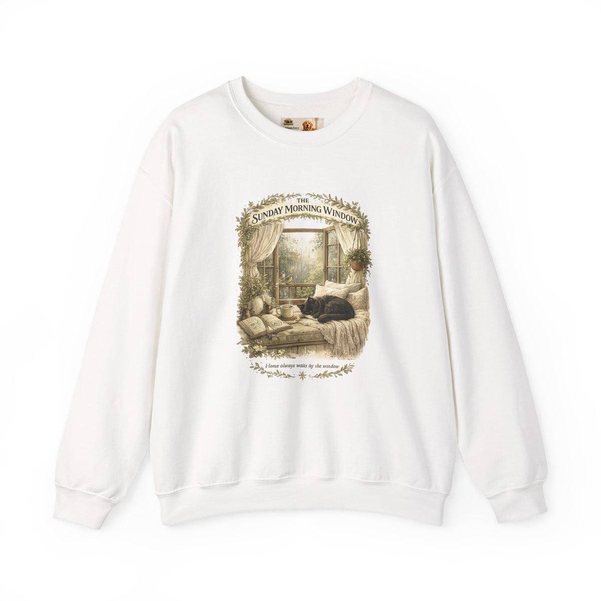 The Sunday Morning Window Black Cat Sweatshirt |Cat Mom Collection