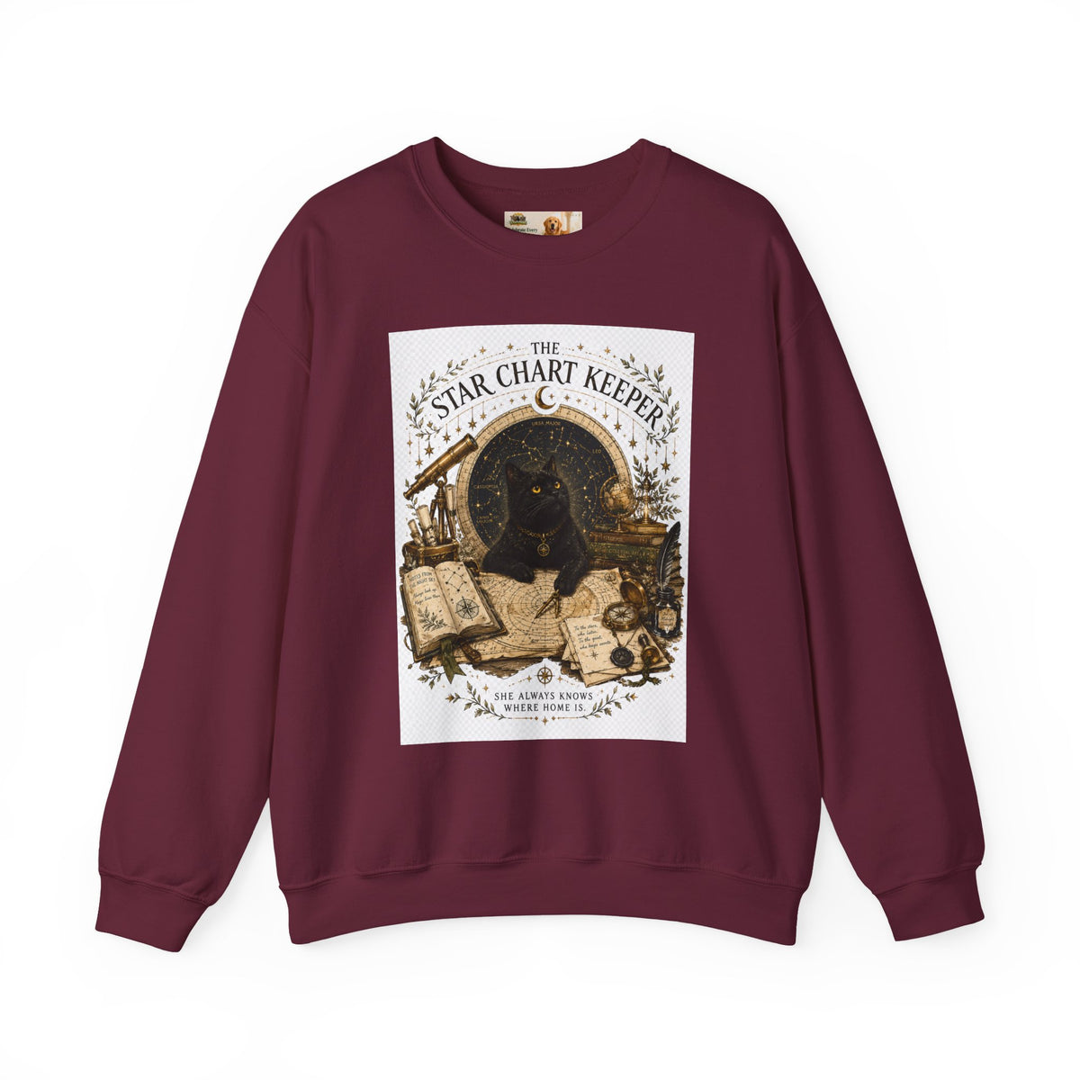 The Star Chart Keeper Black Cat Sweatshirt | Cat Mom Collection
