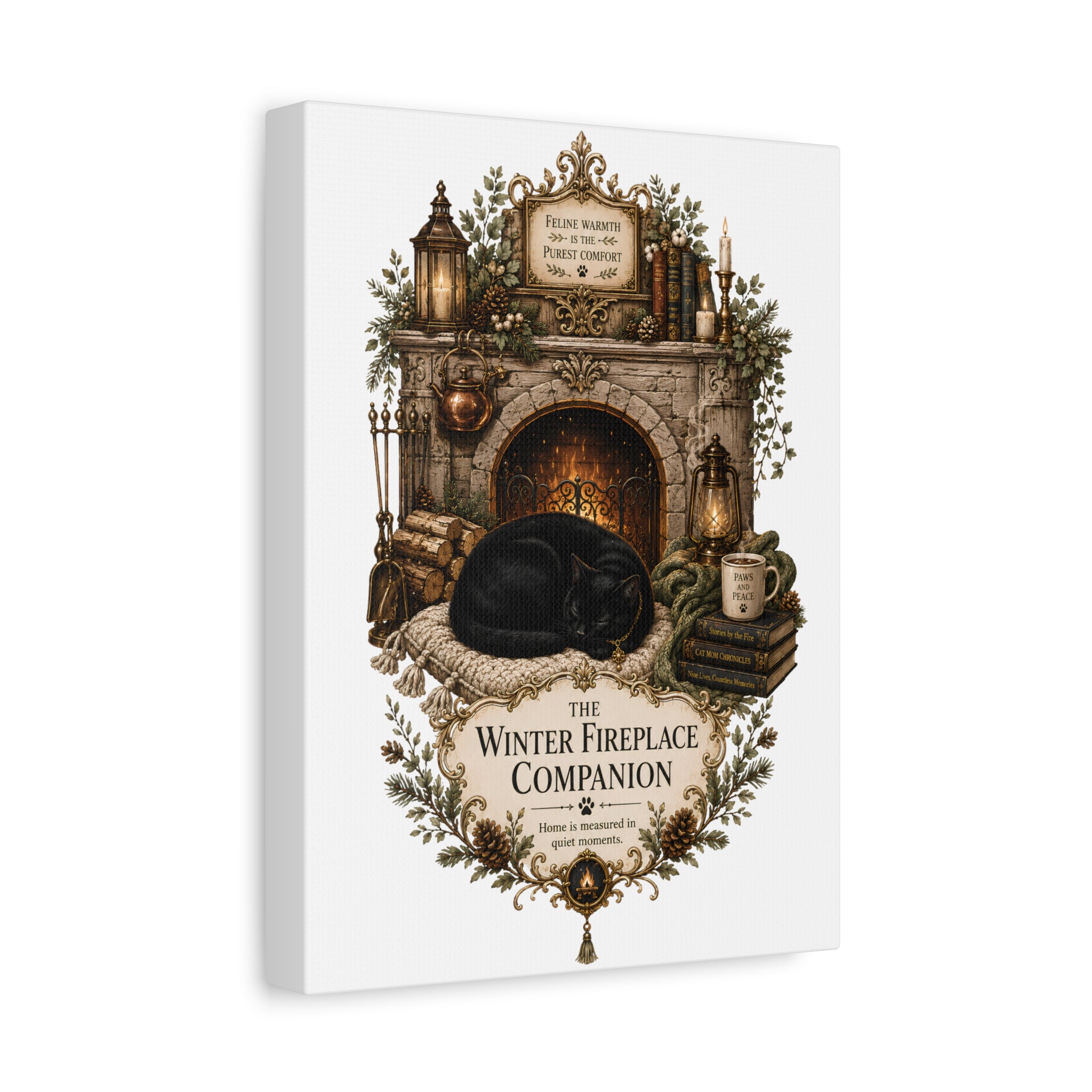 THE WINTER FIREPLACE COMPANION | Matte Canvas, Stretched