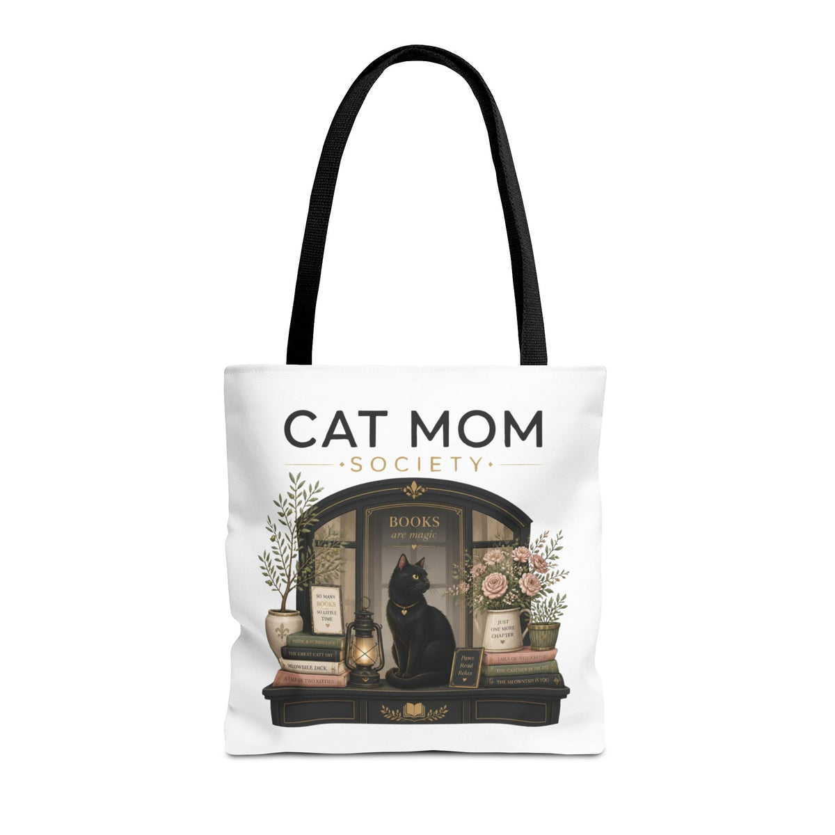 The Sunlit Bookshop Window | Cat Mom Collection Totebag