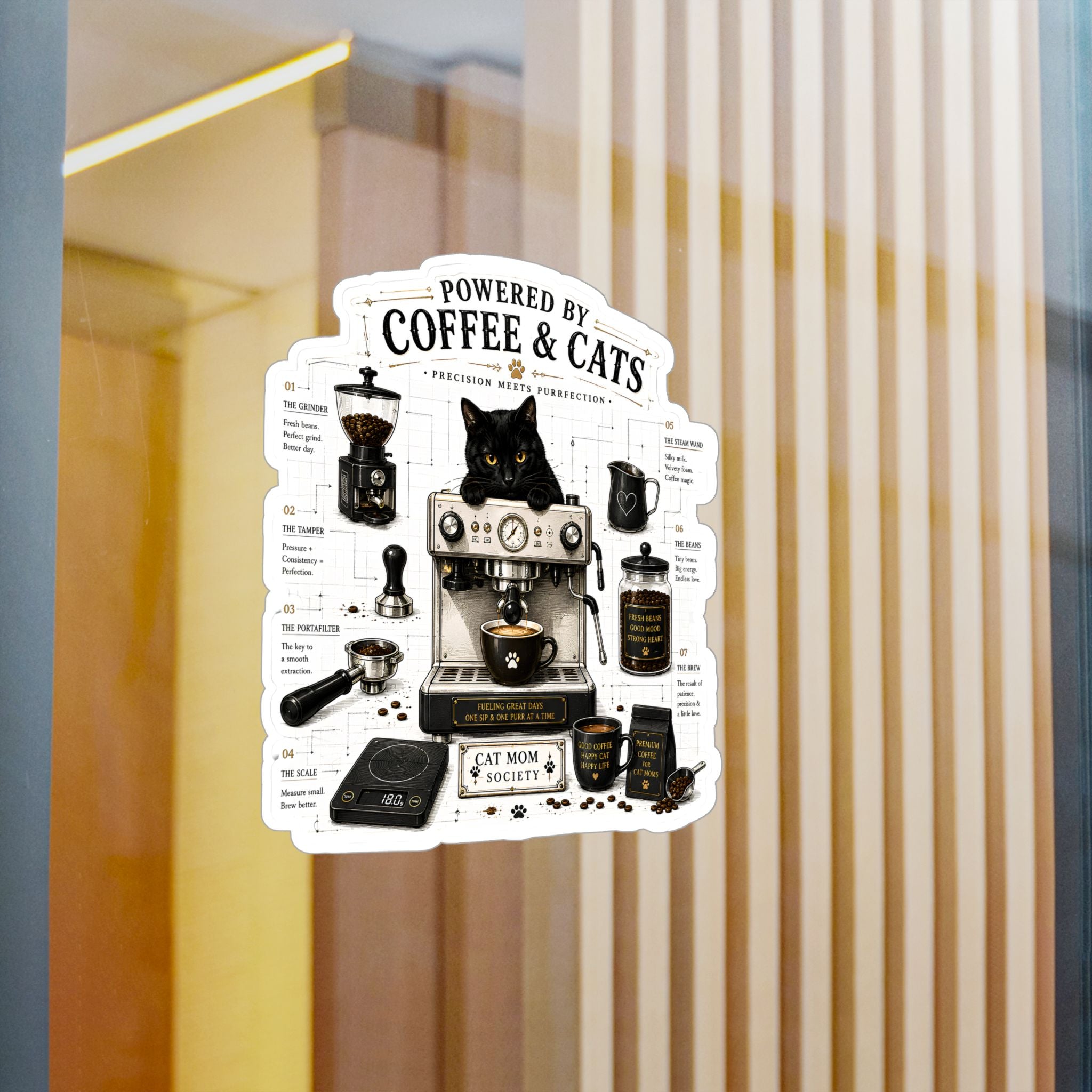 The Espresso Blueprint | Kiss-Cut Vinyl Decals Sticker