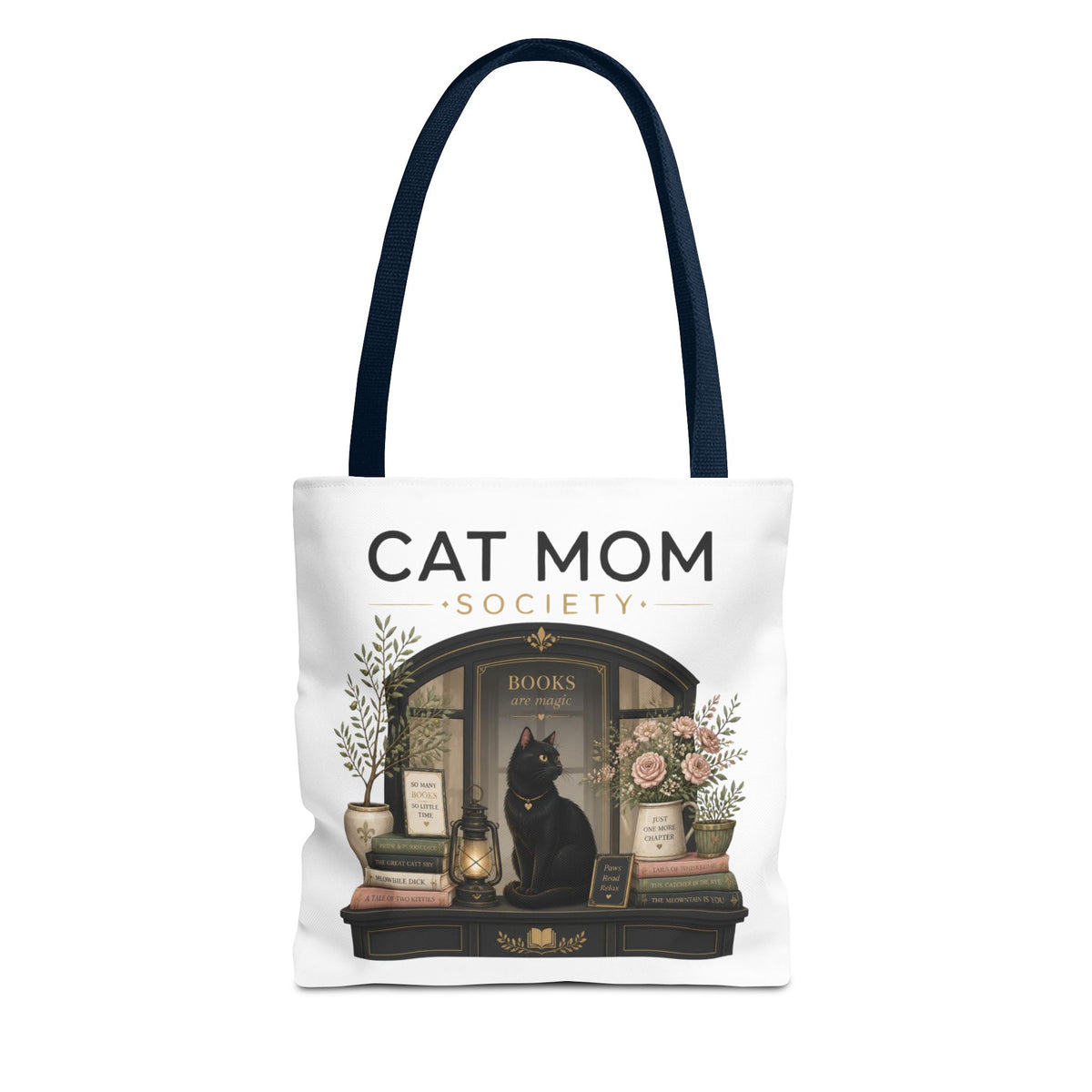 The Sunlit Bookshop Window | Cat Mom Collection Totebag