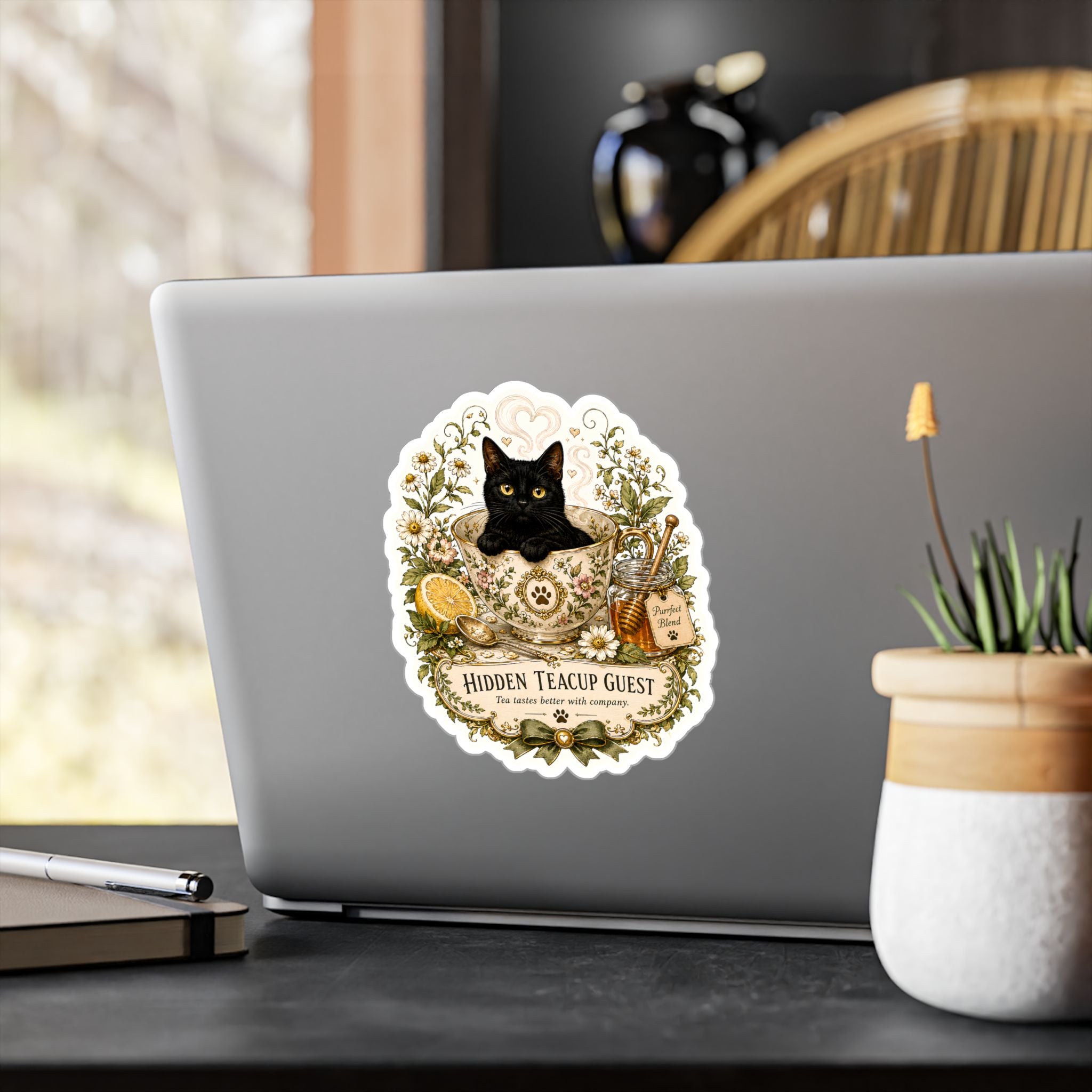 THE HIDDEN TEACUP GUEST | Kiss-Cut Vinyl Decals Sticker