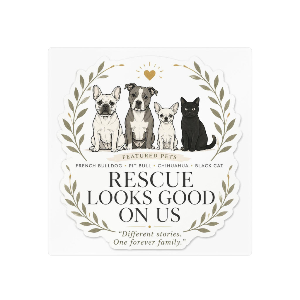 RESCUE LOOKS GOOD ON US | Kiss-Cut Vinyl Decals Sticker