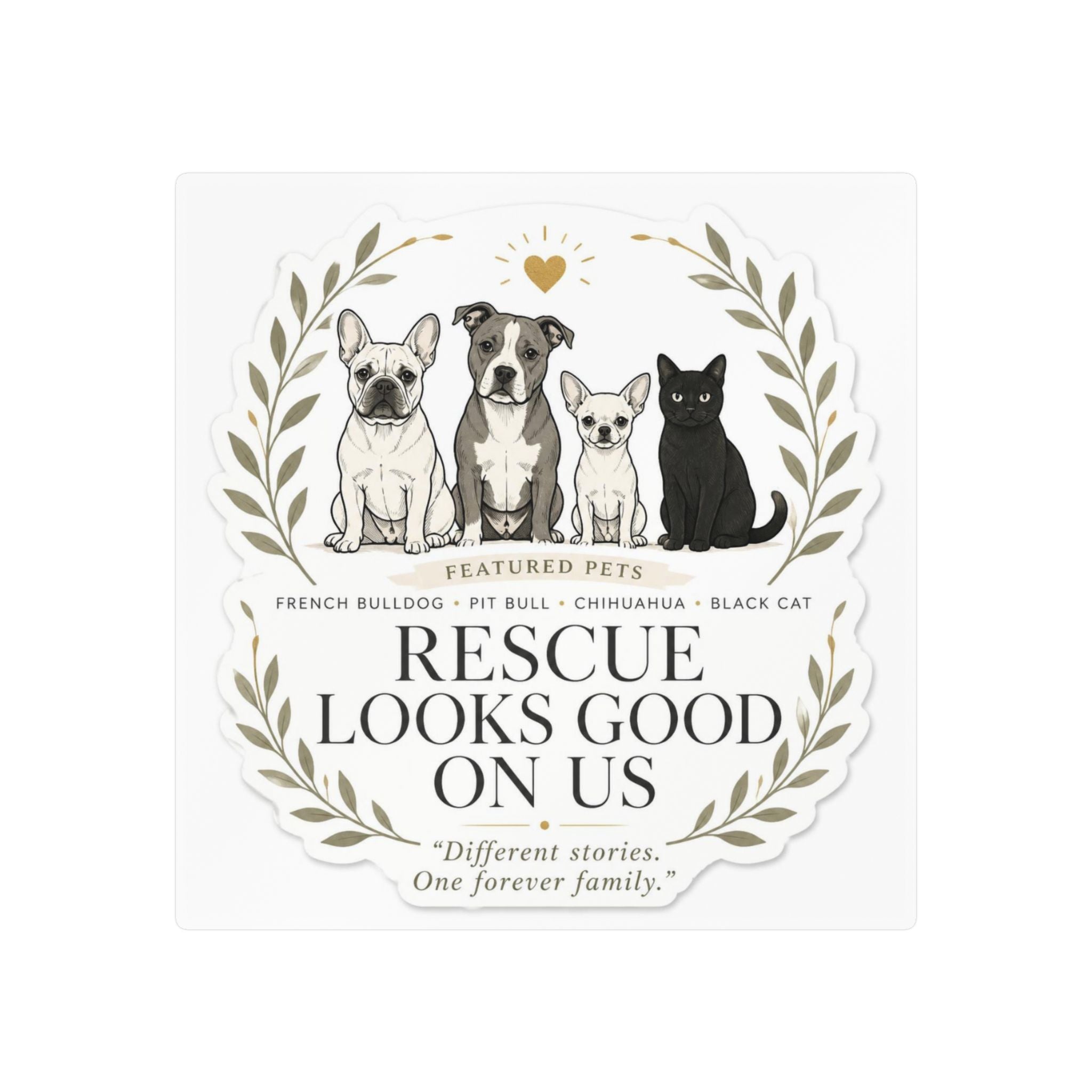 RESCUE LOOKS GOOD ON US | Kiss-Cut Vinyl Decals Sticker