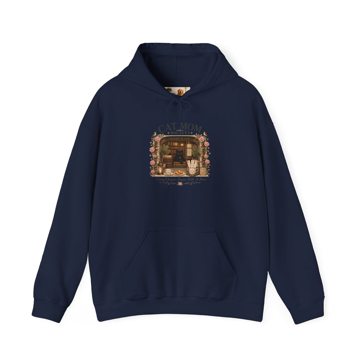 The Parisian Bookshop Window | Cat Mom Collection Hoodie