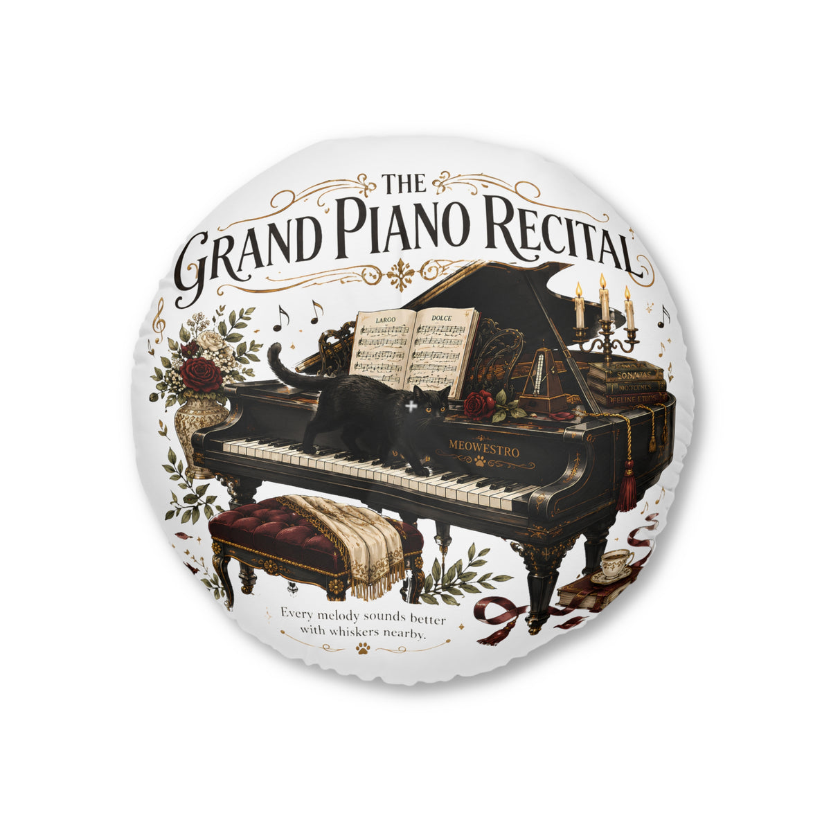 The Grand Piano Recital | Cat Mom Collection Pillow