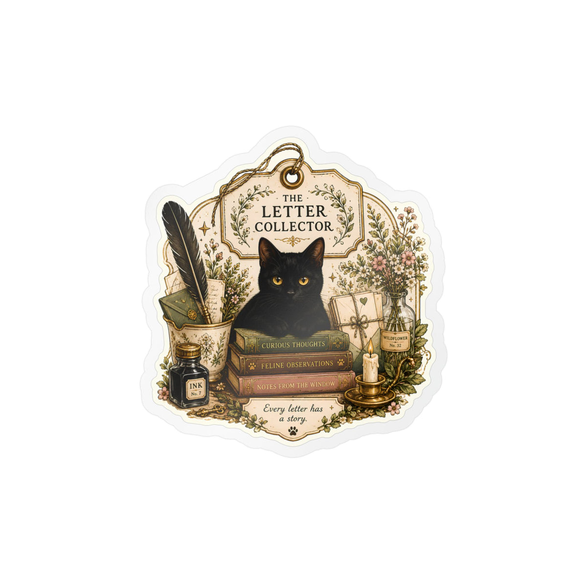 The Letter Collector | Cat Mom Collection Sticker