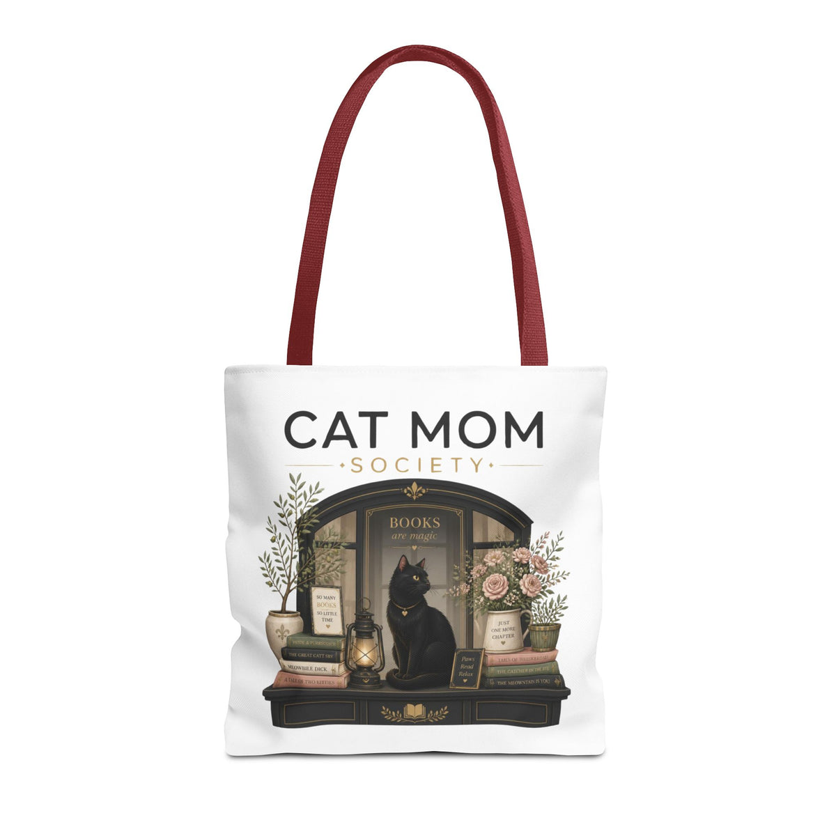 The Sunlit Bookshop Window | Cat Mom Collection Totebag