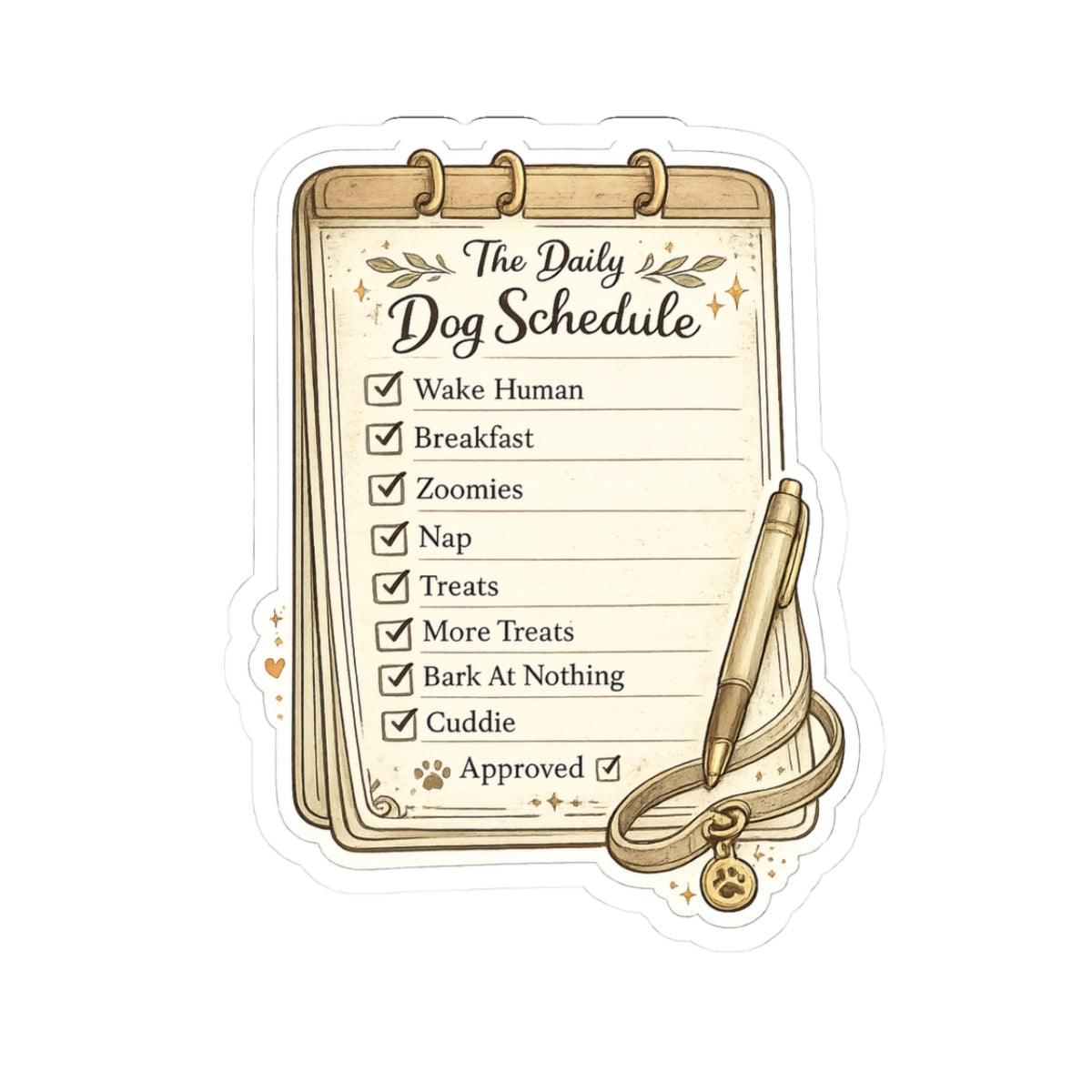 The Daily Dog Schedule | Kiss-Cut Stickers