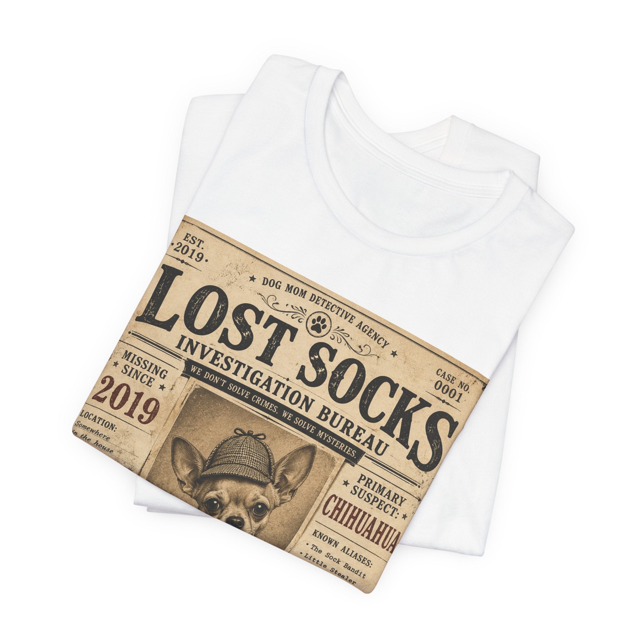 Lost Socks Investigation Bureau | Bella+Canvas 3001 Unisex Jersey T-Shirt