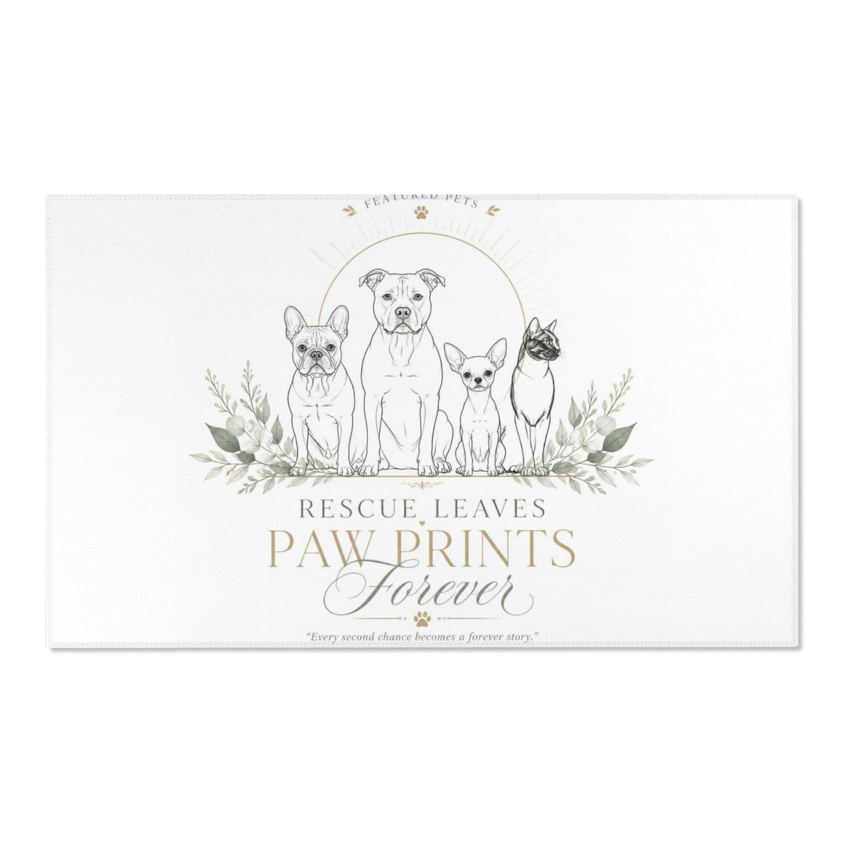 Rescue Leaves Pawprint Forever| Rescue Collection Area Rugs