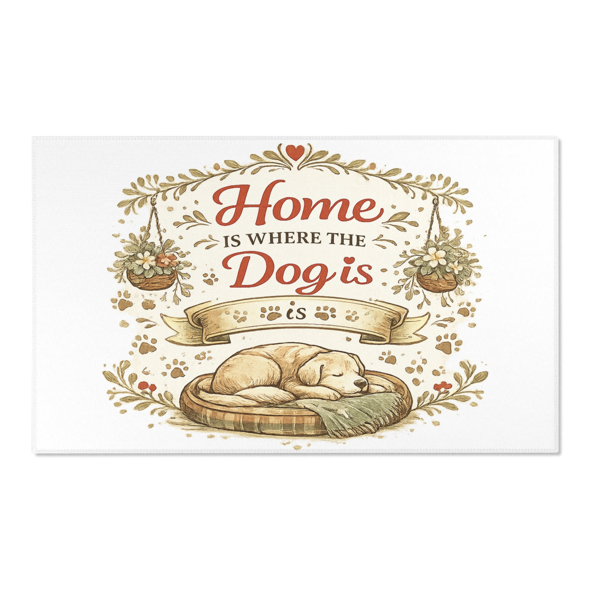 Home where my Dog is | Dog Area Rugs