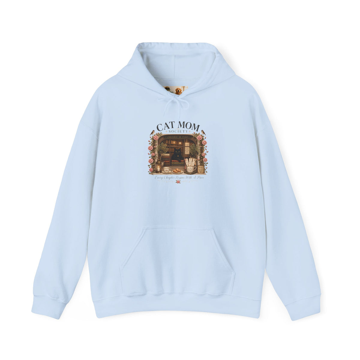 The Parisian Bookshop Window | Cat Mom Collection Hoodie