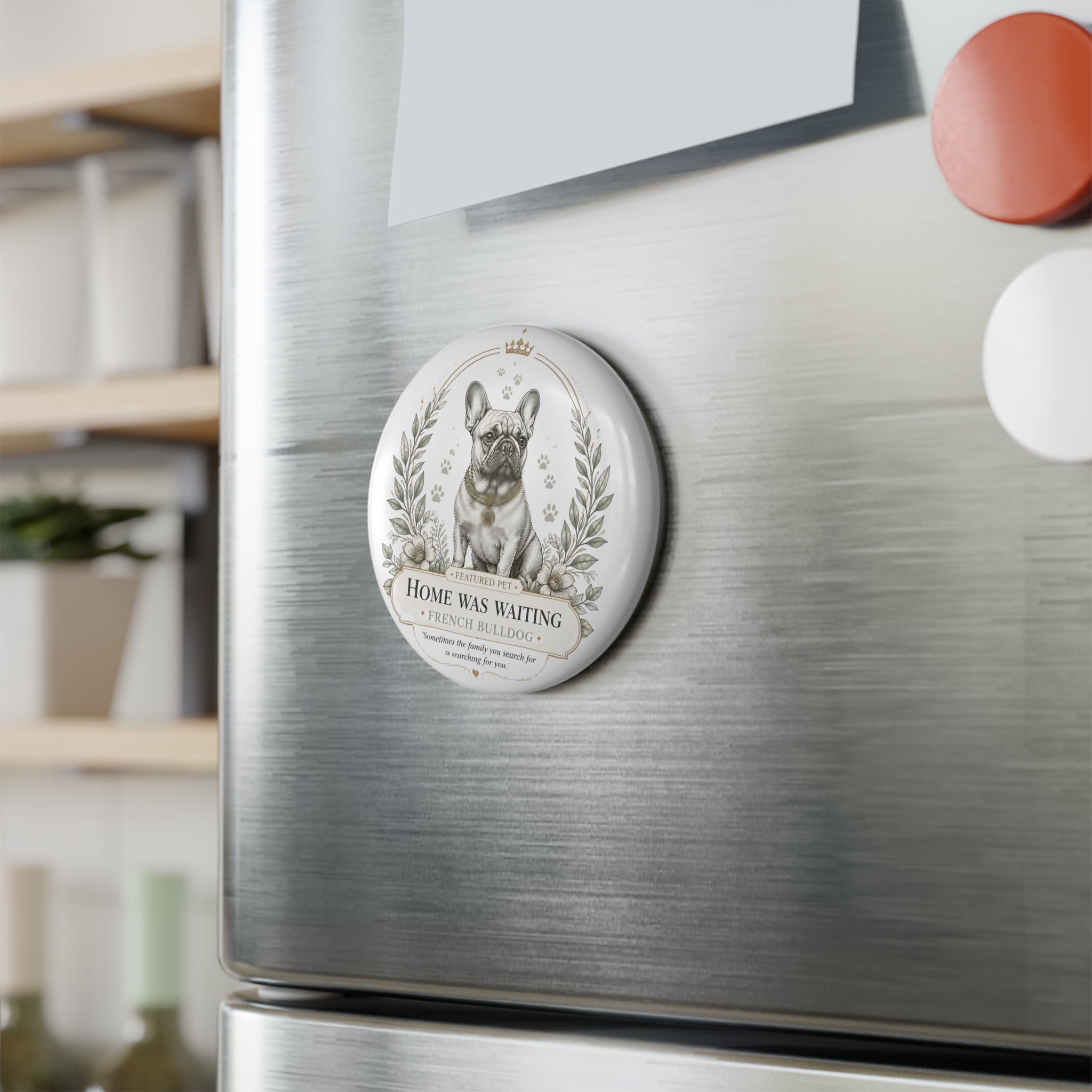 HOME WAS WAITING  | Button Magnet, Round (1 & 10 pcs)