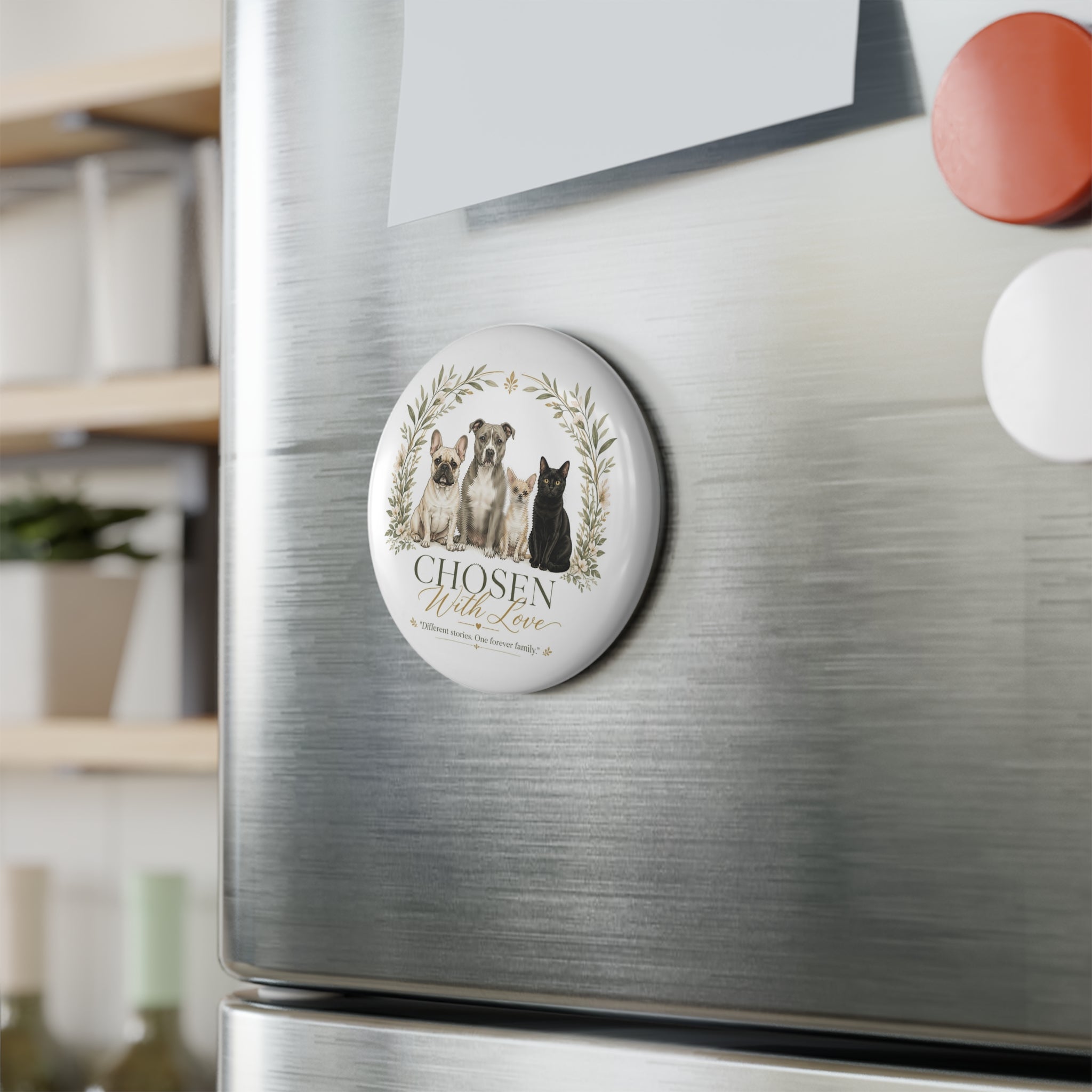 CHOSEN WITH LOVE  | Button Magnet, Round (1 & 10 pcs)